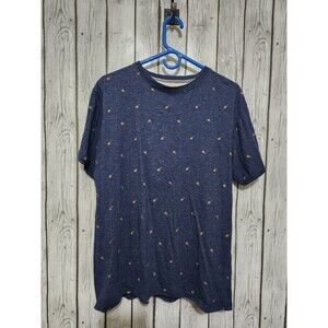 Ping Pong Pro T Shirt Mens XL Navy Pinapple All Over Print Short Sleeve Party